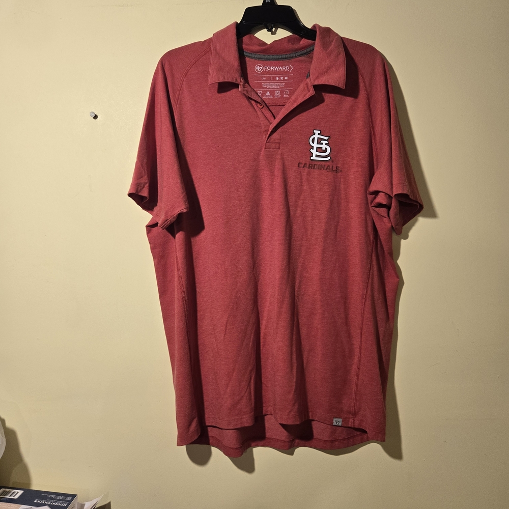 47 Brand Red Cardinals Polo Shirt